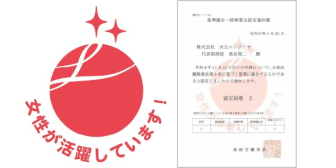 女性活躍推進企業認定「えるぼし・プラチナえるぼし認定」