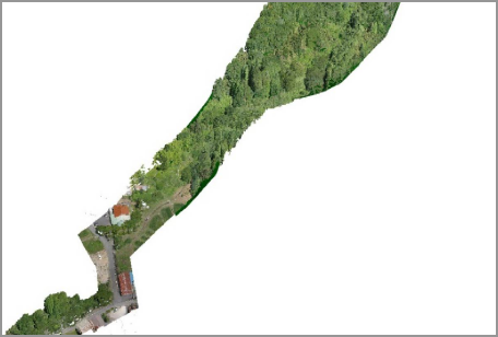 レーザー測量による地形の点群データを取得